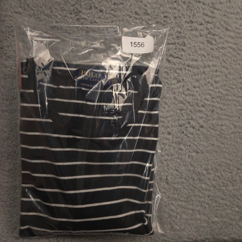 Polo Ralph Lauren T-Shirt Mens XL Black White Stripe Custom Slim Fit Cotton - Picture 10 of 10