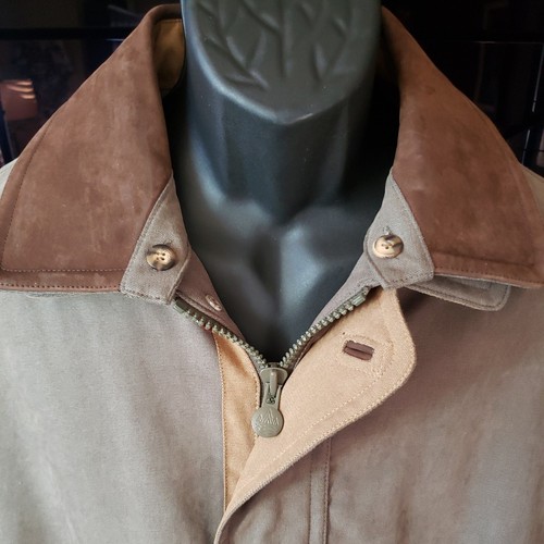 Vintage Rainforest Khaki Green With Leather Collar Movable Thermolite Jacket XL - Picture 2 of 13