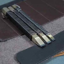 3pcs Hand Tools Tungsten Steel Carving Tool Set Seal Stone Leather Handle Bag