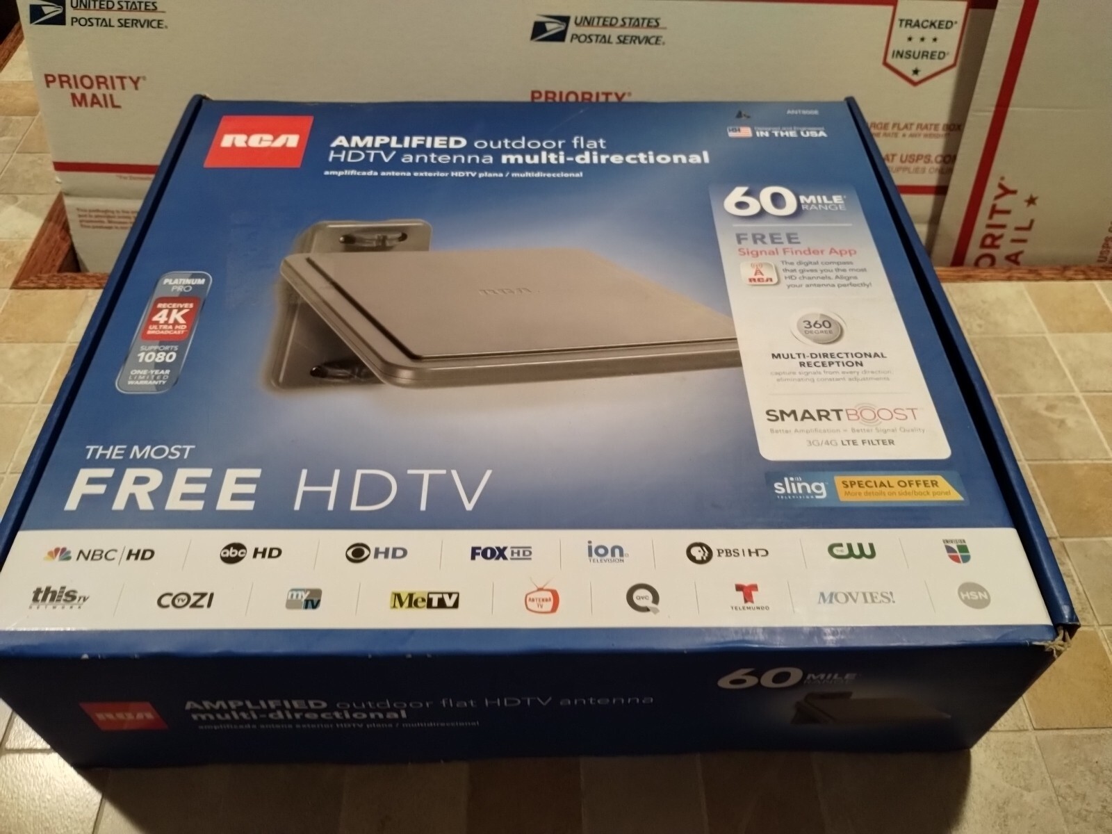 RCA ANT800E Amplified Outdoor Flat HDTV Antenna eBay