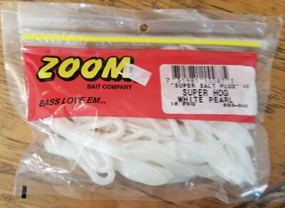 ZOOM Super Salt Plus ''SUPER HOG'' White Pearl 10 Pkg Bass Love EM
