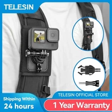 TELESIN 360° Rotation Backpack Strap Mount for GoPro/Insta360/SJCAM/EKEN/DJI