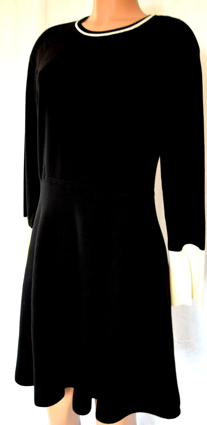 OFF WHITE ABITO SWATER NERO VINCI CAMUTO MANICHE LUNGHE MANICHE A POLSINO DETTAGLIO TAGLIA LARGE VS