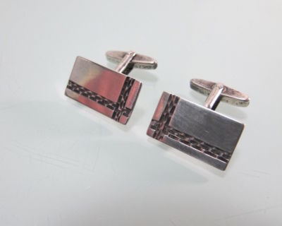 Manschettenknöpfe Manschetten 835 Silber 70er Jahre Desing (90)