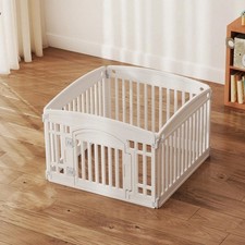 Sweetcrispy Plastic Dog Playpen 4-Panel 24" Expandable Pet Fence Indoor Outdoor