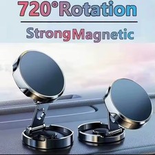 Foldable Magnetic Car Phone Holder 360  Rotatable Mobile Phone Mount Stand