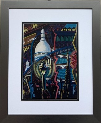 Lois Mailou Jones ''Paris le Soir 1948-1950'' Custom Framed Black Art