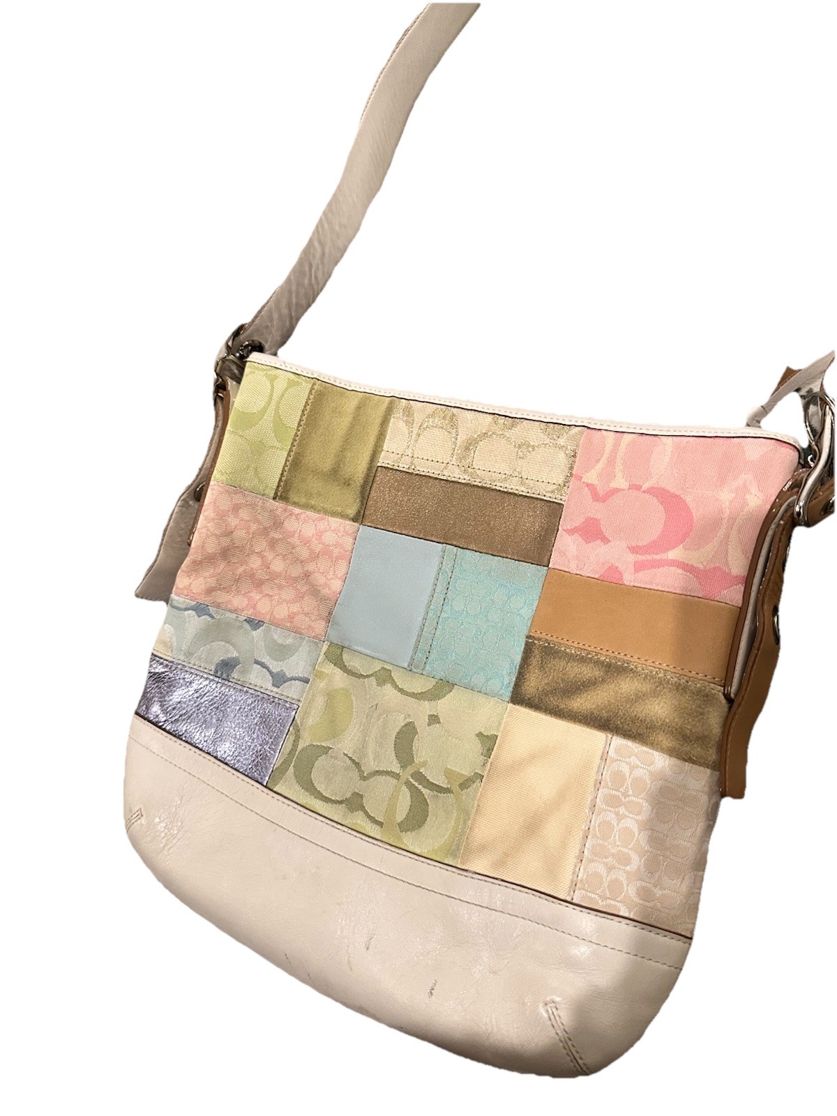 Coach Patchwork Multicolor Shoulder Bag Logo Zip … - image 2