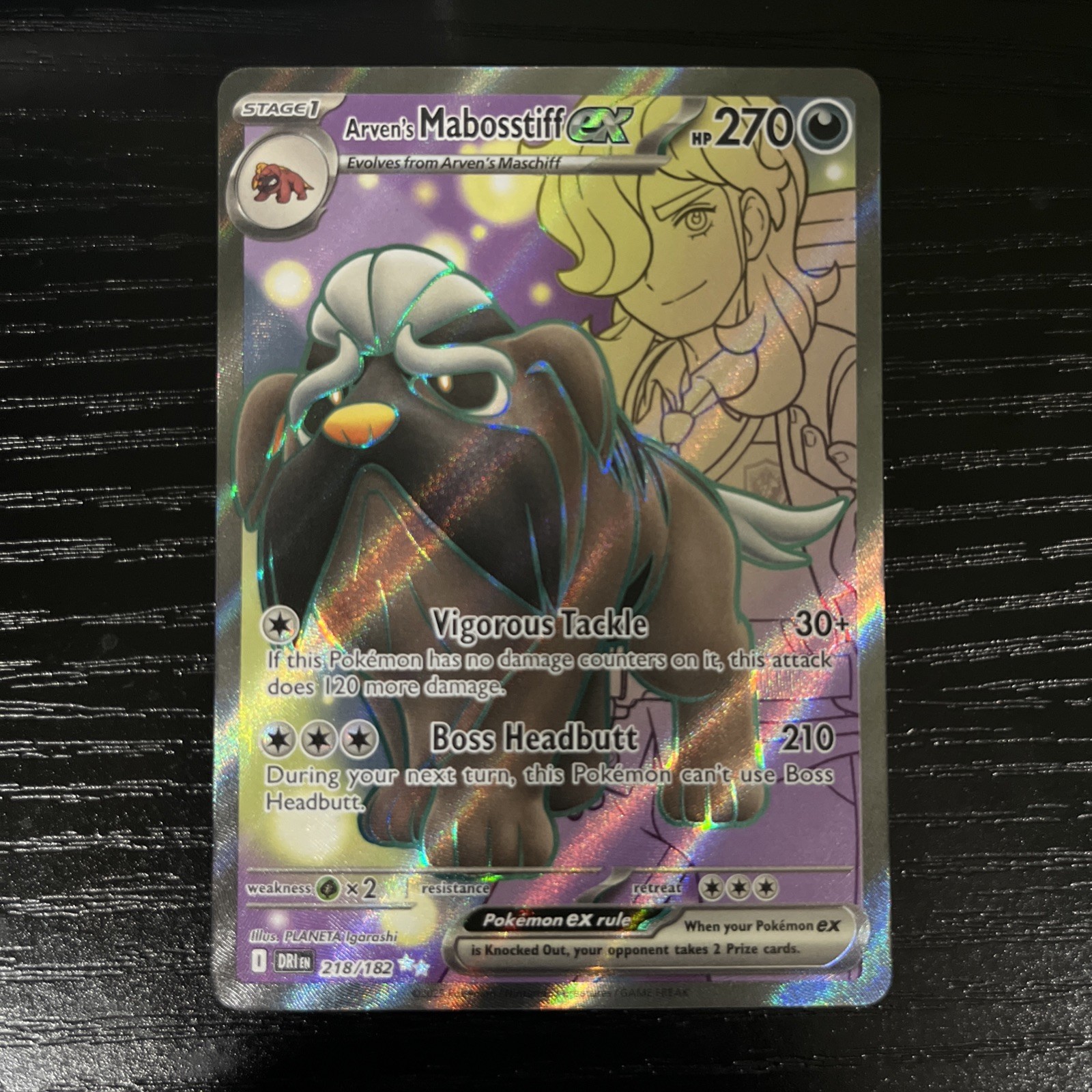 Arven's Mabosstiff ex 218/182 - SV10: Destined Rivals Ultra Rare Holo NM