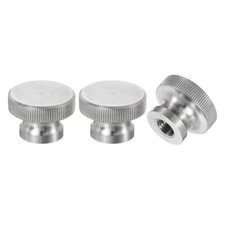 Knurled Thumb Nuts, 3Pcs M8 Stainless Steel Knobs Fasteners Blind Hole Silver