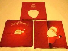 Christmas Santa Throw Pillow Set Of 3 Removable Covers Very Soft brushed