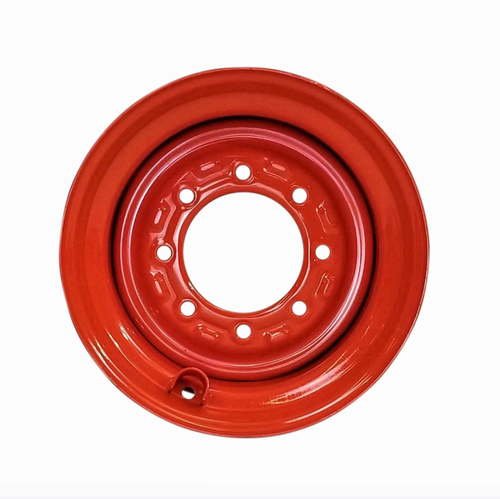 9.75x16.5 8 Hole Skid Loader Wheel 6-3/4" Backside with V/G - Orange - Picture 2 of 4