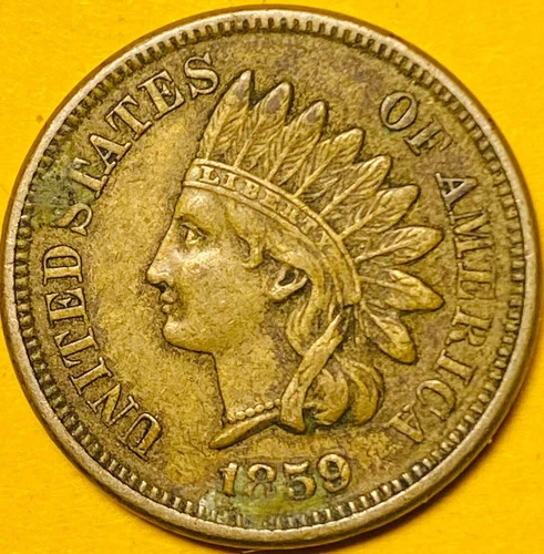 1859 U.S. INDIAN HEAD CENT COPPER PENNY 1c COIN (XF-Extra Fine)