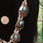 RARE Native Jeweler Genuine CARICO LAKE Turquoise BEAR PAW Necklace — photo 3