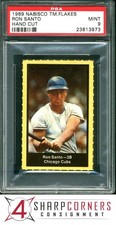 1969 NABISCO TEAM FLAKES HAND CUT RON SANTO HOF POP 2 (1 HIGHER) PSA 9