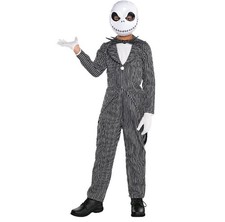 Jack Skellington Halloween Costume Boys Sz 12-14 Nightmare Before Christmas NEW