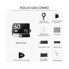 Zhiyun Molus G60 Combo 60W Protable Led Video Light Bi-Color Photography Light