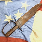 MARKED Civil War D Guard Bowie Knife Confederate Style Total Length 18"