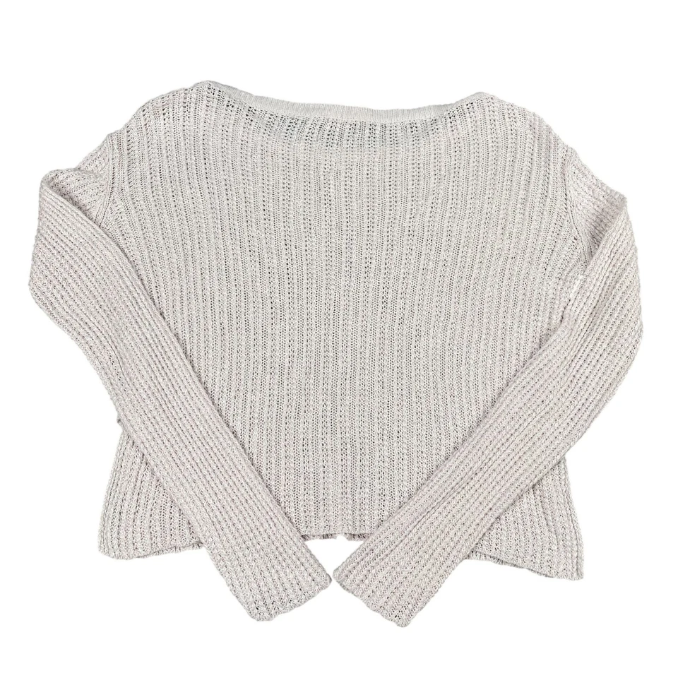 Женский легкий белый открытый вязаный свитер из льняной и хлопковой смеси Calypso St Barth - Изображение 2 из 4