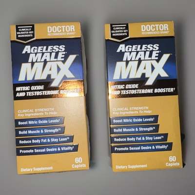 #ad #ad 2 Pack AGELESS MALE MAX 60 Caplets Per Box New In Box 01 2027 $42.99