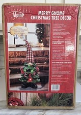 LED Color Changing Multicolored Gnome Christmas Merry Tree Figurine Timer 28"