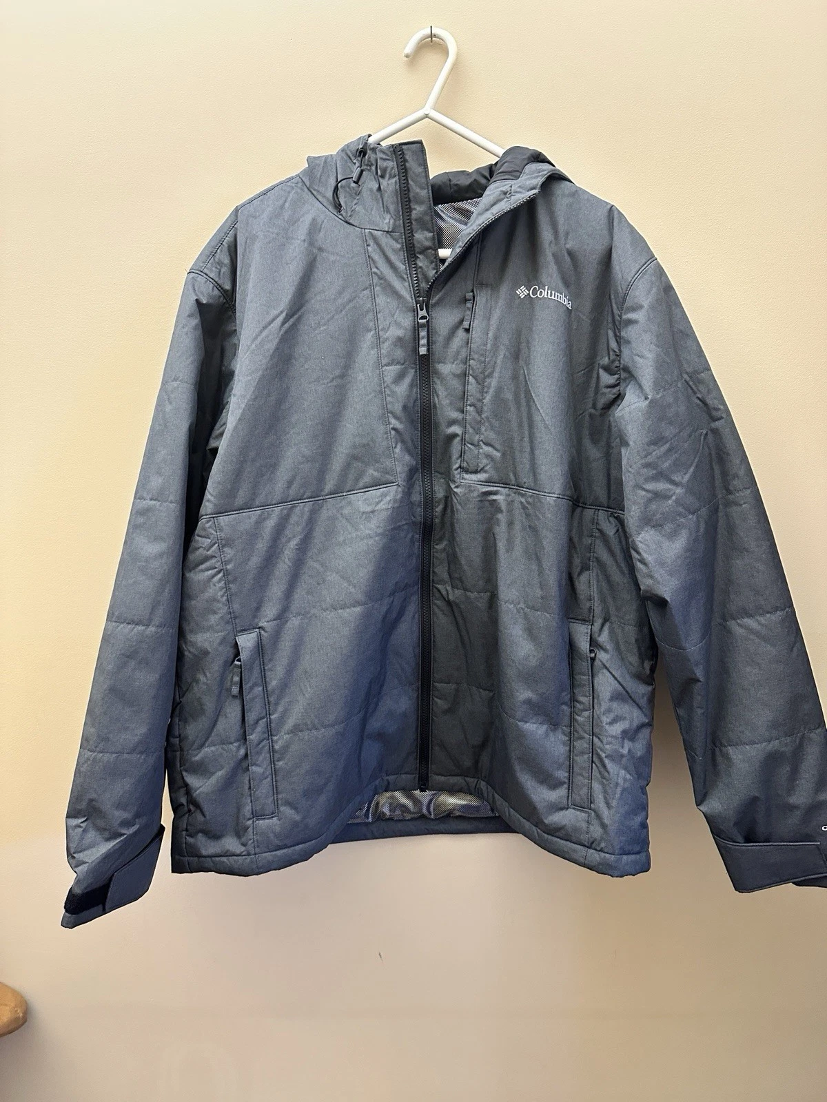Columbia Men's Jacket Adult Size XL Gray Full Zip Omni Heat Thermal Comfort G11