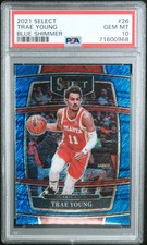 2021 PANINI SELECT BLUE SHIMMER #26 TRAE YOUNG PSA 10