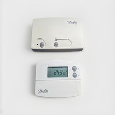 Danfoss TP5000-RF and RX1 Programmable Wireless Thermostat Set USED WORKING