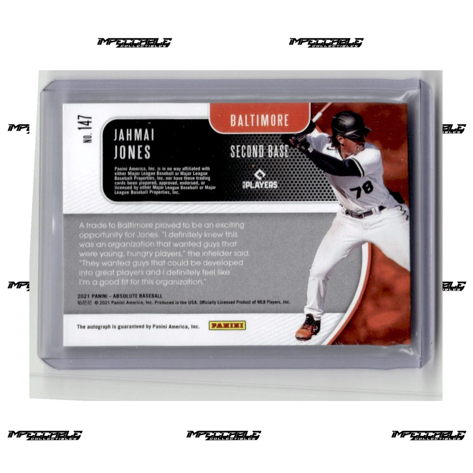 2021 Panini Absolute - #147 Jahmai Jones Rookie Patch Auto /99 RPA - Image 2 of 2