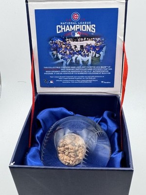 2016 NLCS Game Used Dirt In Glass Baseball From Dodger Stadium VS Chicago Cubs