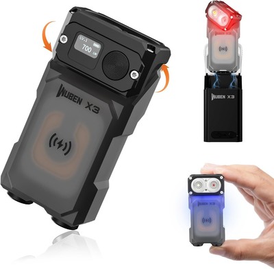 WUBEN X3 Aufladbar Mini Taschenlampen mit Ladekoffer und Magnet, Taschenlampe