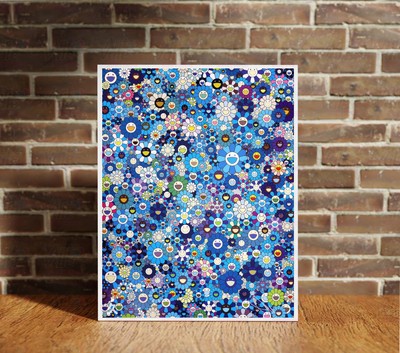 Takashi Murakami Homage to IKB Blue Canvas Wrap Wall Decor PosterWall Art Print