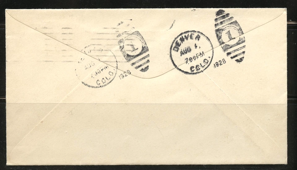 U.S TRIPLE EVENT COVER fkd ScC11 EFO PLANE SHIFT ,FDC & FFC cds COLO 8,1,1928 - Image 4 of 4
