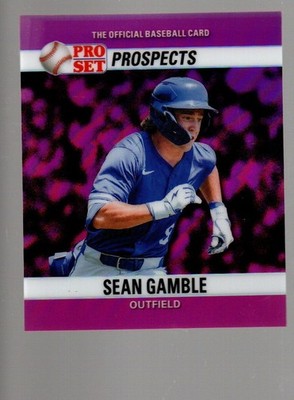 2026 Pro Set Metal 1990 Pro Set Mini Prismatic Pink #156 Sean Gamble 2/6