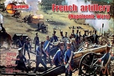 MARS  1:72 SET 72016 NAPOLEONIC WARS FRENCH ARTILLERY (16 FIGURES & 4 GUNS) GRAY