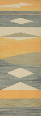 Vegetable Dye Kilim Modern Wool 8 ft Narrow Runner Rug Reversible Carpet 2x8