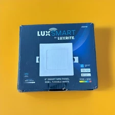 LUXRITE 6 Inch Square Smart LED Recessed Lighting, LR22748, RGBW, 13W, WiFi App