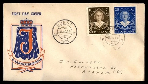 Mayfairstamps Netherlands FDC 1948 Queen Juliana First Day Cover aax_36463