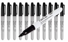 Pack of 12 Black Bold Point Tip Permanent Marker Pens