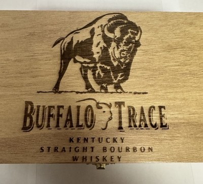 Buffalo Trace Bourbon Laser Engraved Wooden Keepsake Box Stained - Blantons