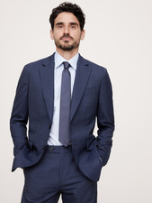 BANANA REPUBLIC Signature Italian Rustico Suit Jacket 40 Short  Blue 853075 NEW