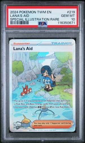 2024 POKEMON TWM EN-TWILIGHT MASQUERADE #219 LANA'S AID PSA 10