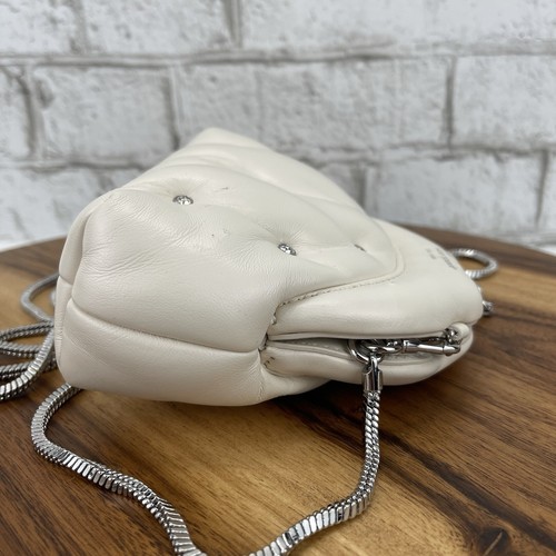 Kate Spade New York Quilted White Ivory Mini Cloud Studded Crossbody Clutch Bag - Picture 3 of 23