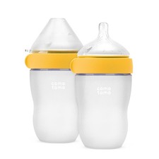 Gen 2 Silicone Baby Bottle, Yellow, 8oz, 2-Pack