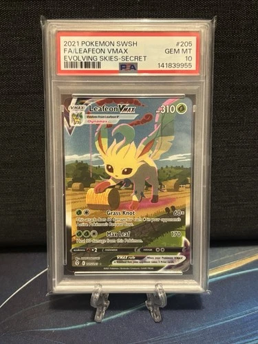 Pokémon LEAFEON VMAX 205/203 Alt Art Evolving Skies PSA 10