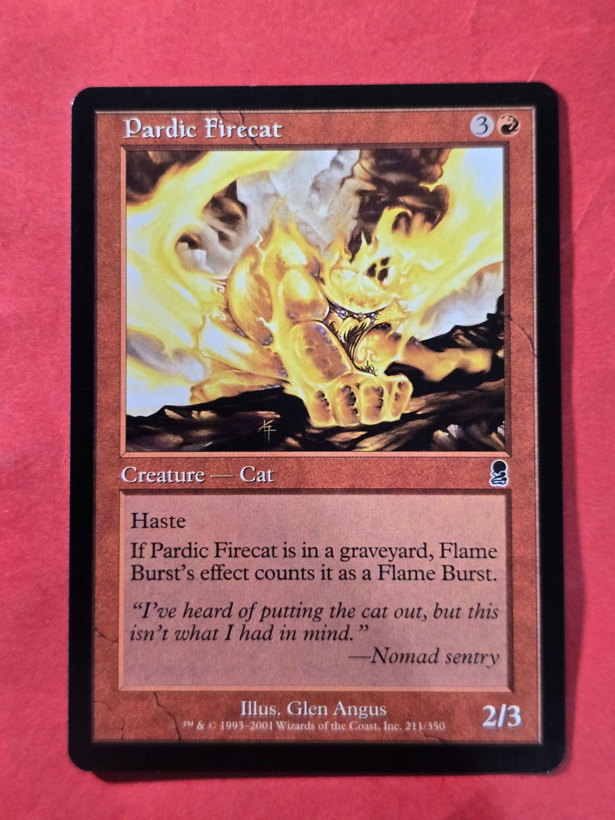 2001 Magic The Gathering Odyssey #211 Pardic Firecat, C, NF, cd1