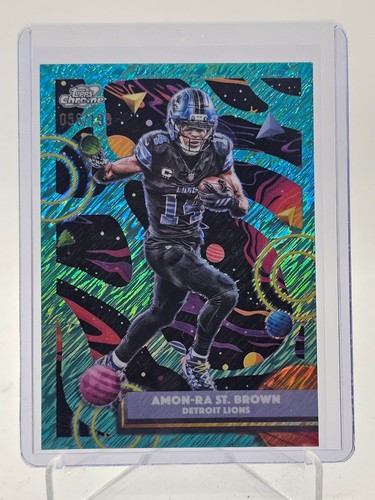 AMON-RA ST. BROWN 2025 TOPPS COSMIC CHROME AQUA EQUINOX /199 #33 LIONS Q7485
