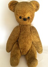 Vintage Large Teddy Bear 23.5" Jointed Plush Mid-Century 1950s  60s Soviet USSR