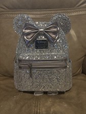 Minnie Mouse Gray Sequin Loungefly