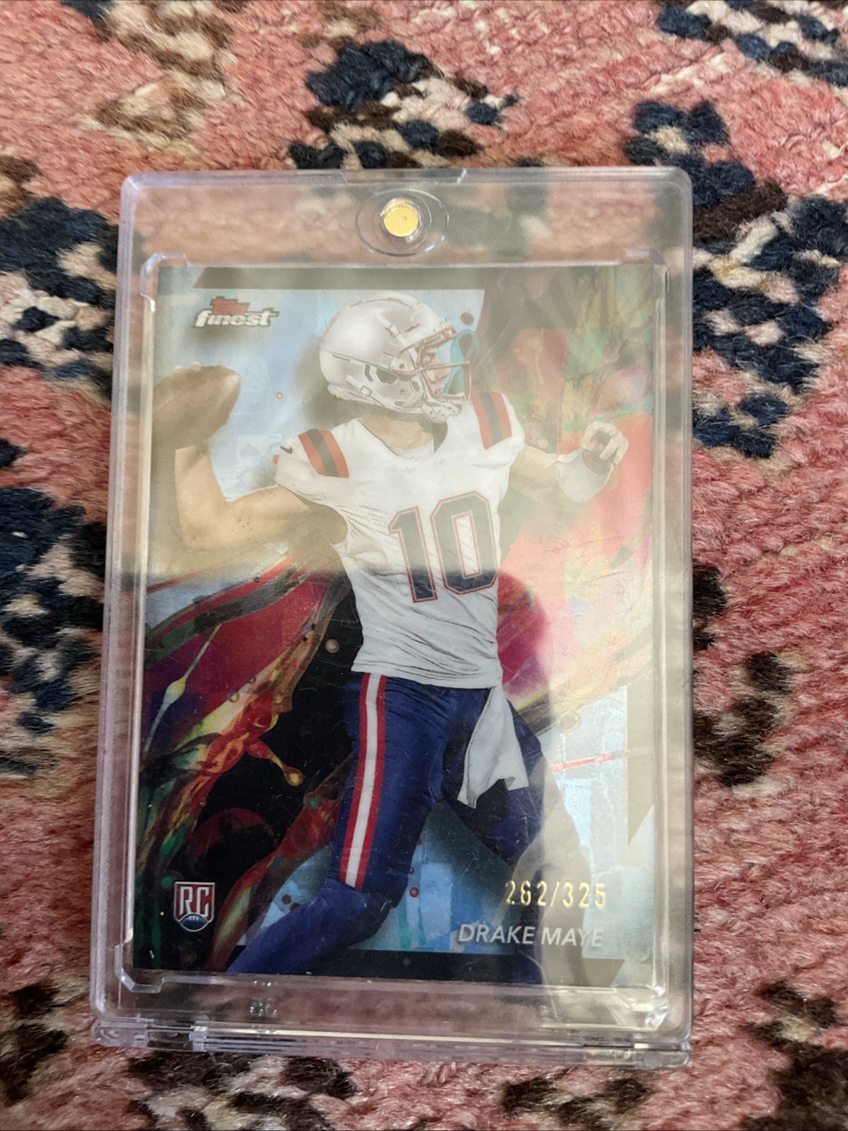 2024 Topps Finest - Common Drake Maye #62 Sky Blue Refractor /325 (RC)